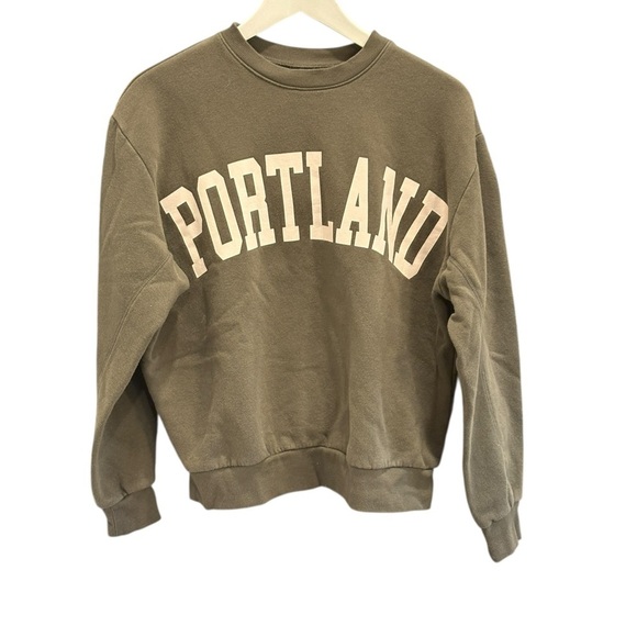 Wild Fable Portland Sweatshirt Pullover Dark Olive Green Womens Size XS - Picture 2 of 5